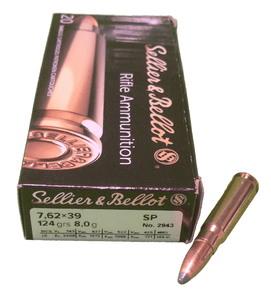 Amunicja Sellier & Bellot 7,62x39 FMJ 124grs/8g