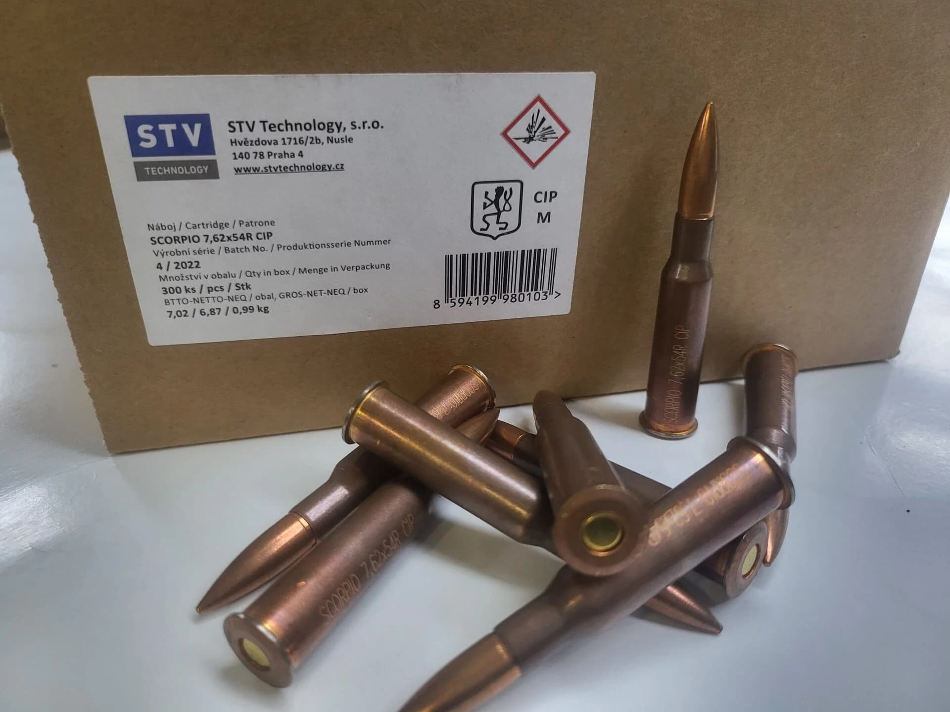 Amunicja STV Scorpio kal. 7,62x54R FMJ