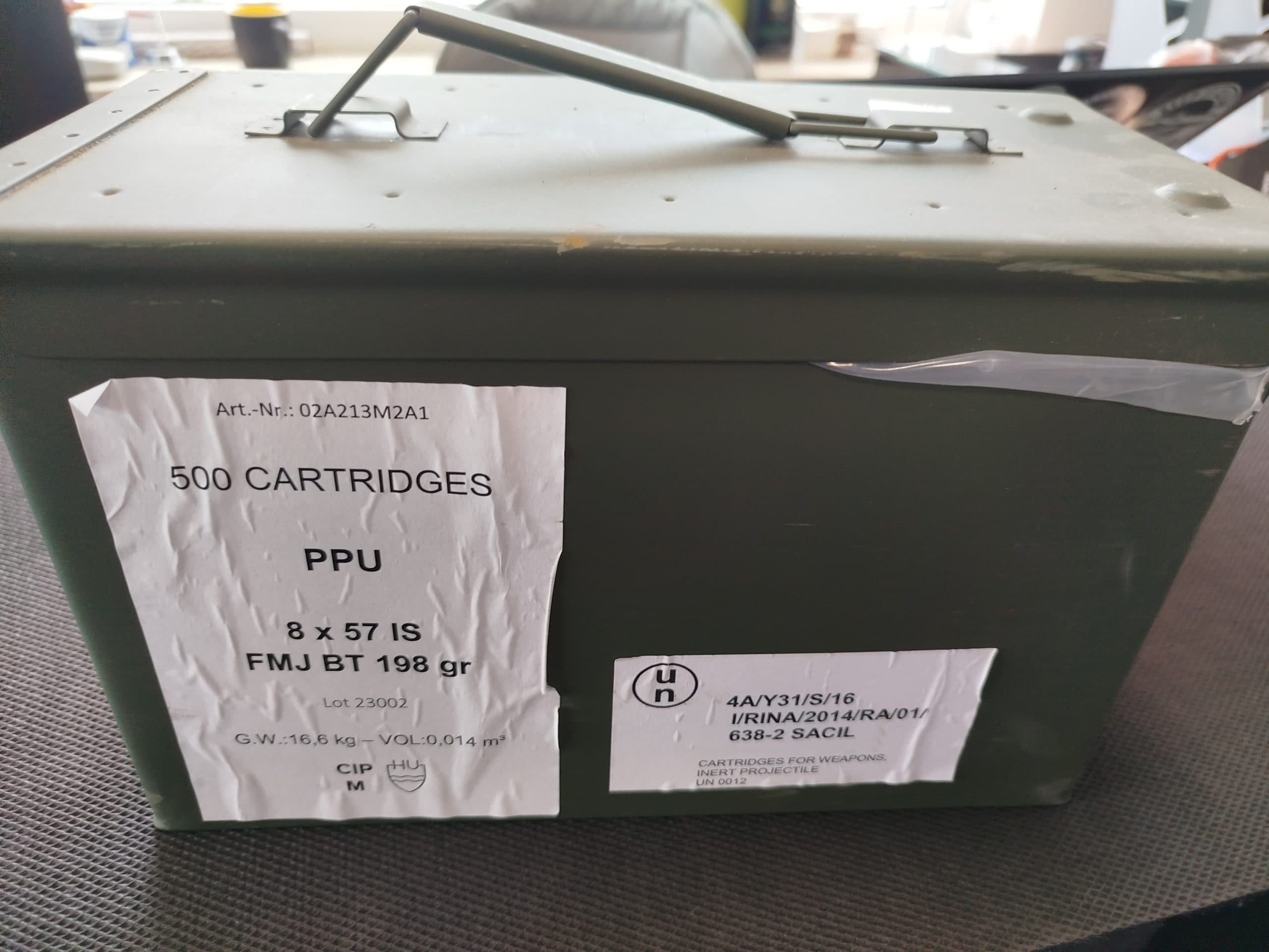 AMUNICJA 8X57 IS FMJ BT 198GR 500SZT SKRZYNKA METALOWA